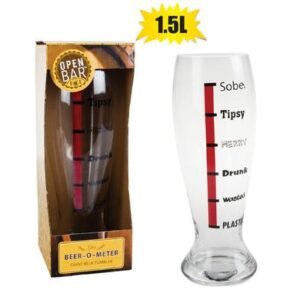 Beer-tumbler glass beer-o-meter 1.5l