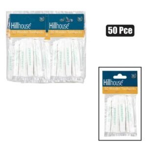 Toothpicks wdn 50pc wrap mint hillhouse