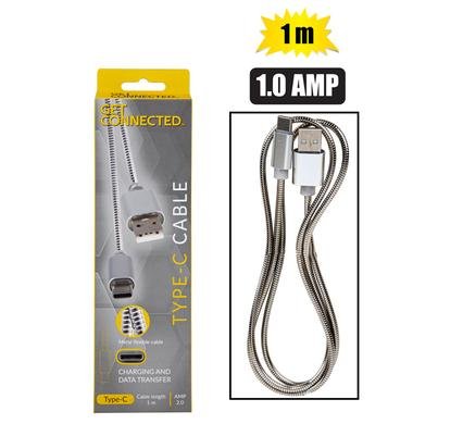 Usb cable type c 1.0 amp alum 1m