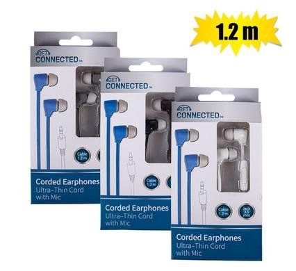 Earphones with mic 1.2mx0.03mm