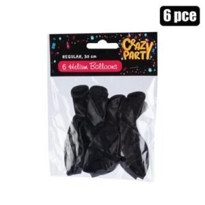 Balloons helium 6pc black f-01