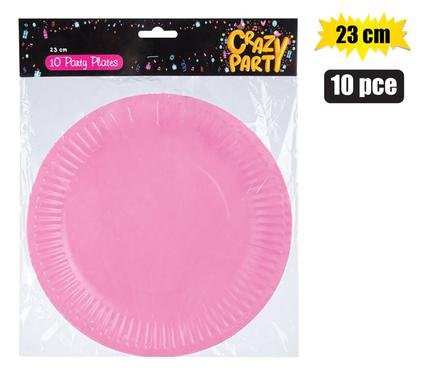 Party plates pink 23cm 10pc