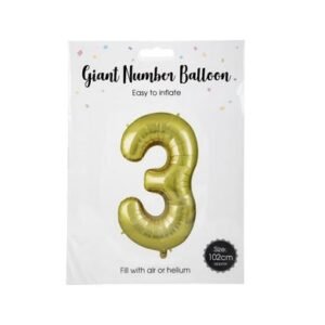 Balloon helium foil gold 3 102cm f-04