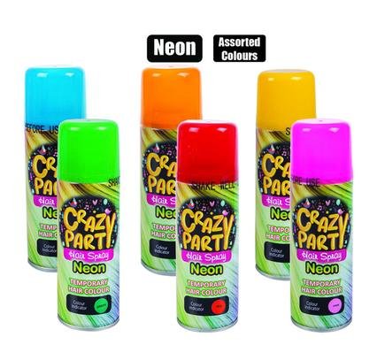 Party-spray hair neon col asstd