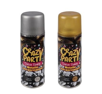 Party-spray metallic gold & silver asstd