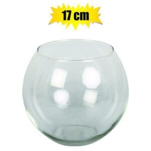 Vase glass florist ball 14.5x17.5cm clea