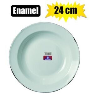 Plate enamel 24cm white (soup)