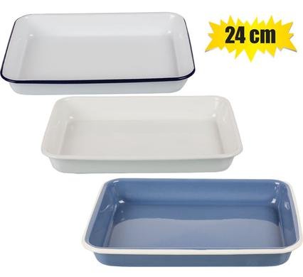 Tray 24x18cm enamel rectangular