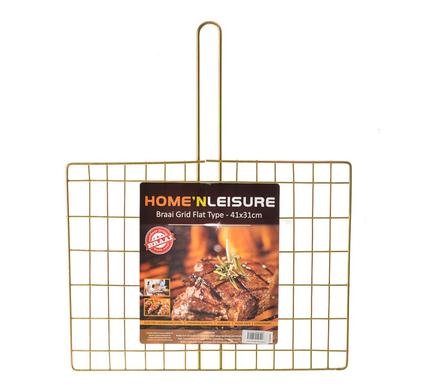 Braai mtl flat w/handle 41x31cm h&l