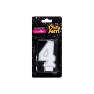 Candle birthday single number -4 silver