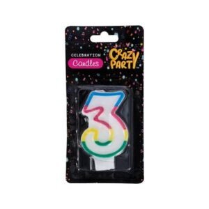 Candle birthday single number-3