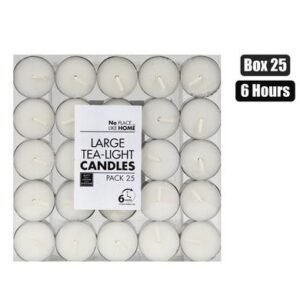Candle tea-light white 3.5cm xlrg box-25