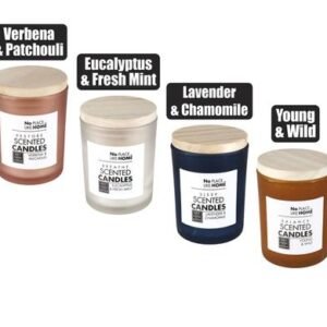 Candle in holder gls w/wood lid revive