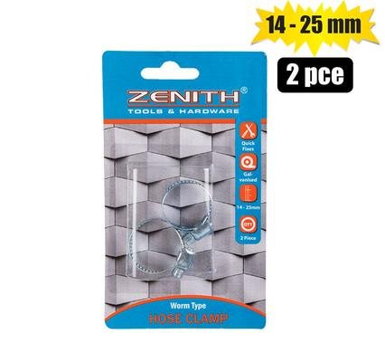 Hoseclamp worm-dr galv 14-25mmx2 zenith