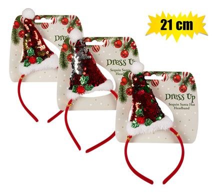 Xmas dress up headband sequins 21cm