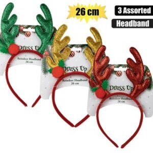 Xmas dress up headband reindeer 26cm