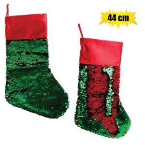 Xmas stocking w/sequins 44cm
