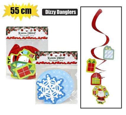 Xmas room decor dizzy danglers 55cm