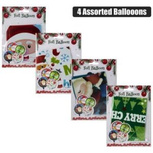 Xmas balloon round 45cm asstd f-2