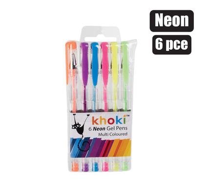 Pen novelty gel neon 6pce