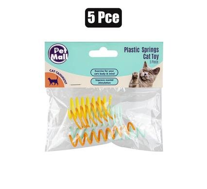 Pet cat toy plastic springs 5 pack
