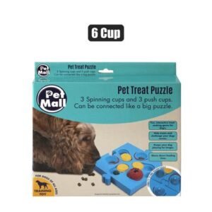 Pet dog toy treat puzzle 6 cup 27cm asst