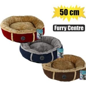 Pet bed fleece round 50cm furry centre