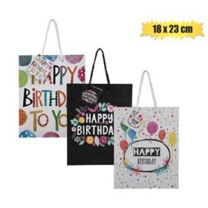 Gift-bag paper med 18x23cm birthday