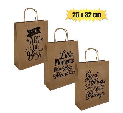 Gift-bag ppr eng words lrg 25x32cm