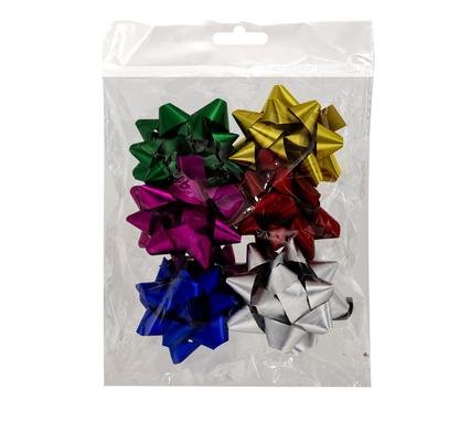 Gift-bow chrome asstd colours 8cm