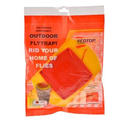 Fly trap disposable w/bait redtop