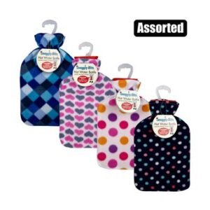 Hotwater bottle w/fabric cover asstd