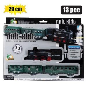 Battery operated train set 13pc 29cm
