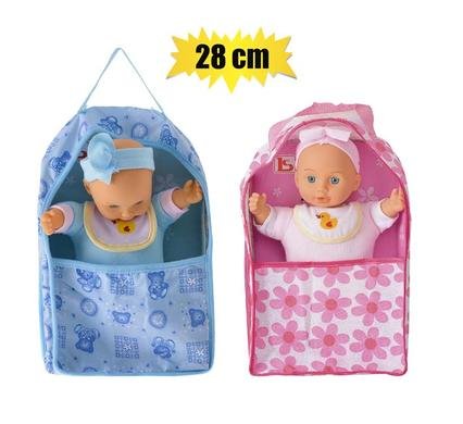 Doll baby 28cm soft body & carry cot