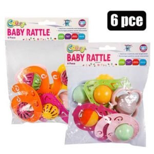 Baby rattle 6pc set asstd