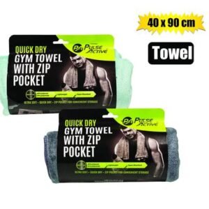 Fitness gym towel zip pocket 40x90cm