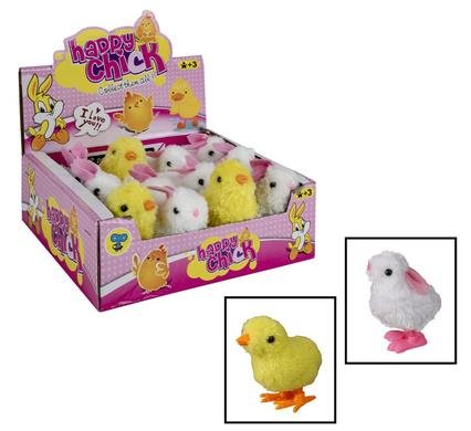 Easter w/up bouncing chick & bunny 8cm