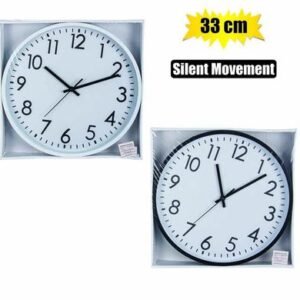 Clock wall pl round 33cm glass-face