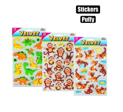 Sticker velvet puffy asstd