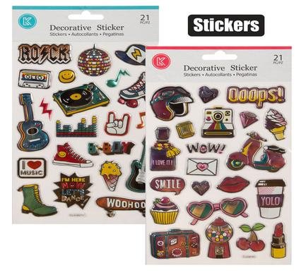 Sticker embossed foil puffy assorted
