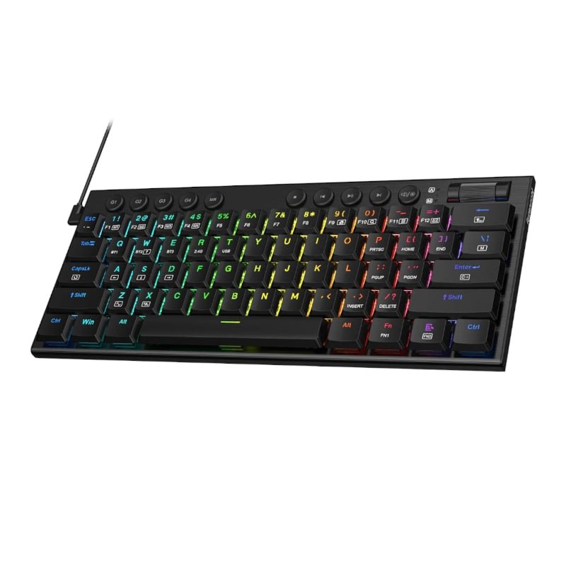 REDRAGON Horus Mini 61Key Red Switch RGB Low Profile Gaming Mechanical Keyboard - Black - Image 2