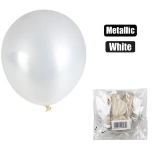Balloons helium 1pc metallic white f-01