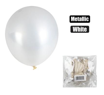 Balloons helium 1pc metallic white f-01