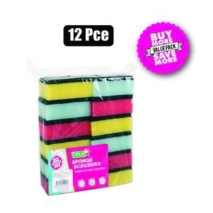 Scourer foam green pad 12pc rainbow