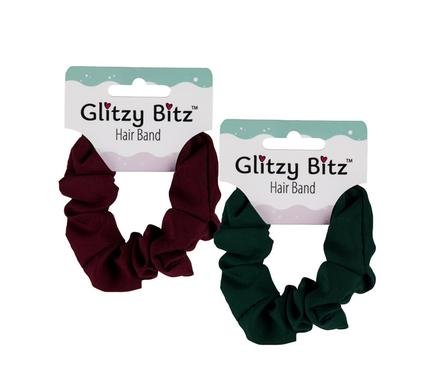 Hair band scrunchie green/maroon