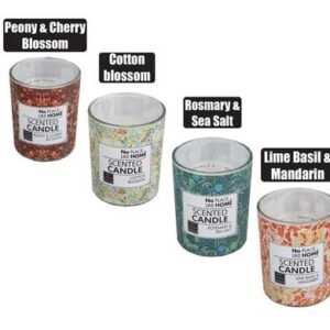 Candle in holder gls bottle rev floral