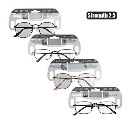 Reading glass metal asstd strength:2.5