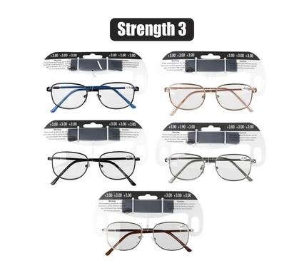 Reading glass metal asstd strength:3