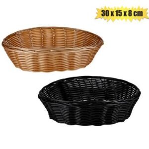 Woven plastic basket 23x15x6cm