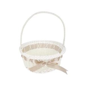 Woven plastic basket w/handle 24cm